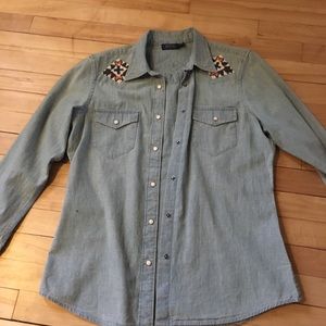 Polo beaded jean shirt